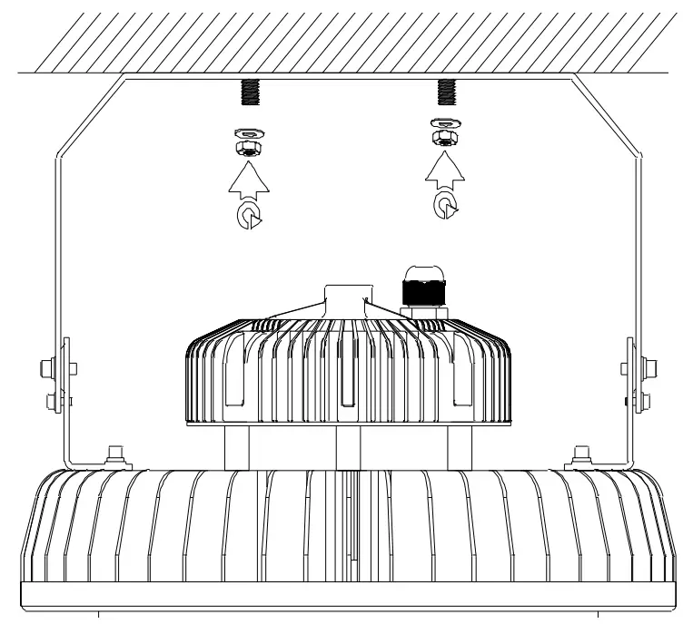 NOVALUX 90306 248W LED Compass High Bay Light - BRACKET INSTALLATION 1