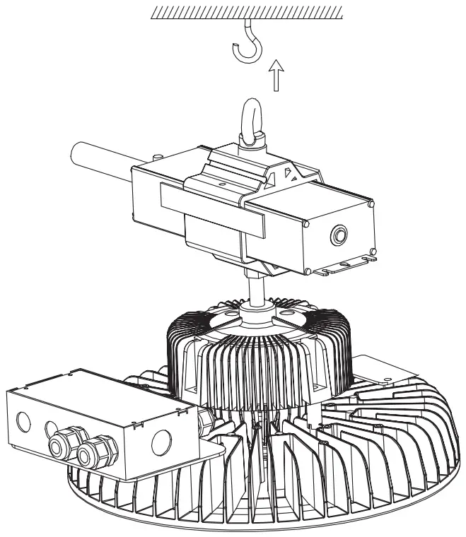 NOVALUX 90306 248W LED Compass High Bay Light - EMERGENCY DRIVER INSTALLATION 1