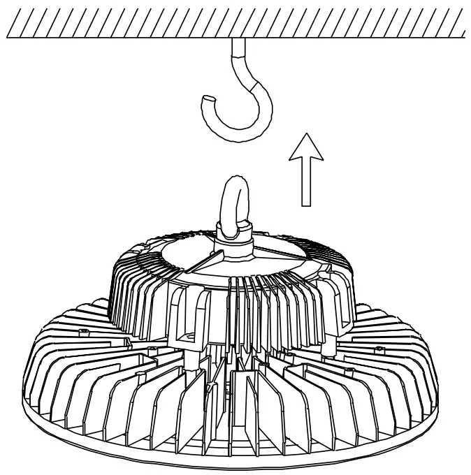 NOVALUX 90306 248W LED Compass High Bay Light - HOOK INSTALLATION 1