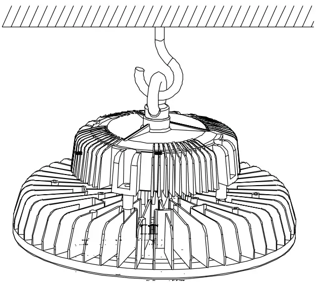 NOVALUX 90306 248W LED Compass High Bay Light - HOOK INSTALLATION 2