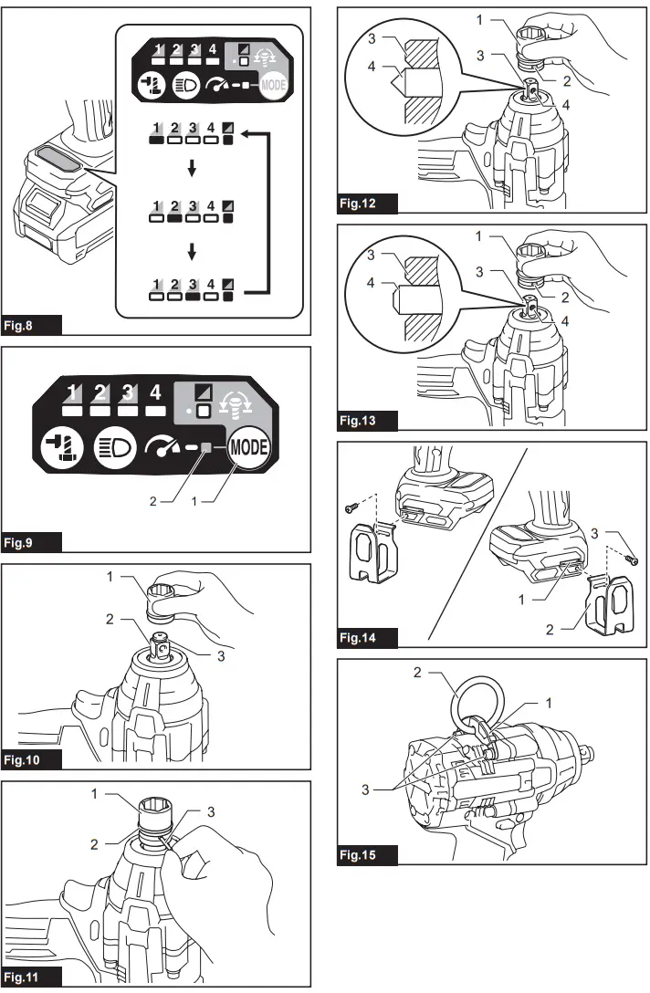 makita TW007G TW008G Cordless Impact Wrench - fig 1