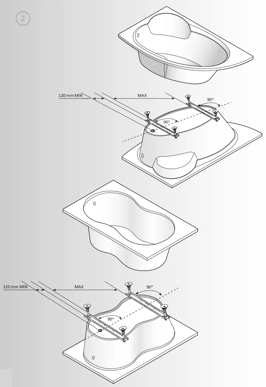cersanit P WP SMARTx170 LNL 170x80 Acrylic Bath - fig 2