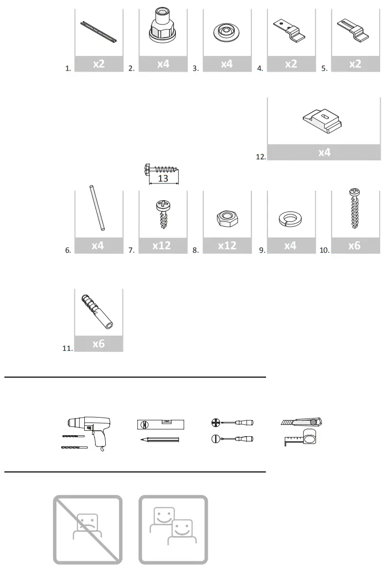 cersanit P WP SMARTx170 LNL 170x80 Acrylic Bath - fig