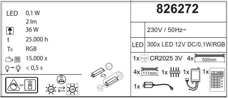 Paul Neuhaus 1205-70 LED RGB Dimmable Strip TEANIA - figar1
