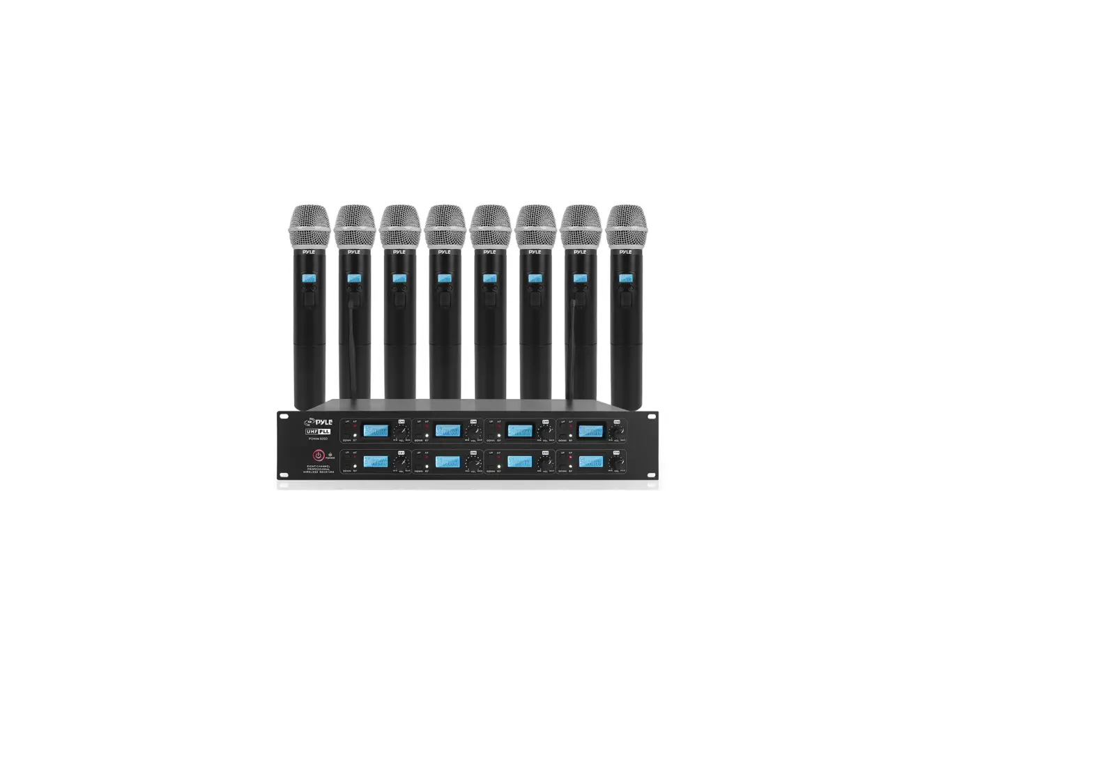 Pyle Pdwm8250 Professional 8-channel Uhf Wireless Microphone System User Guide
