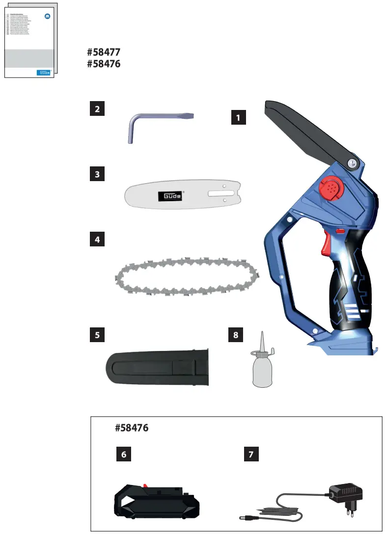 Gude MK 18 201 05 Mini Cordless Chainsaw-fig1