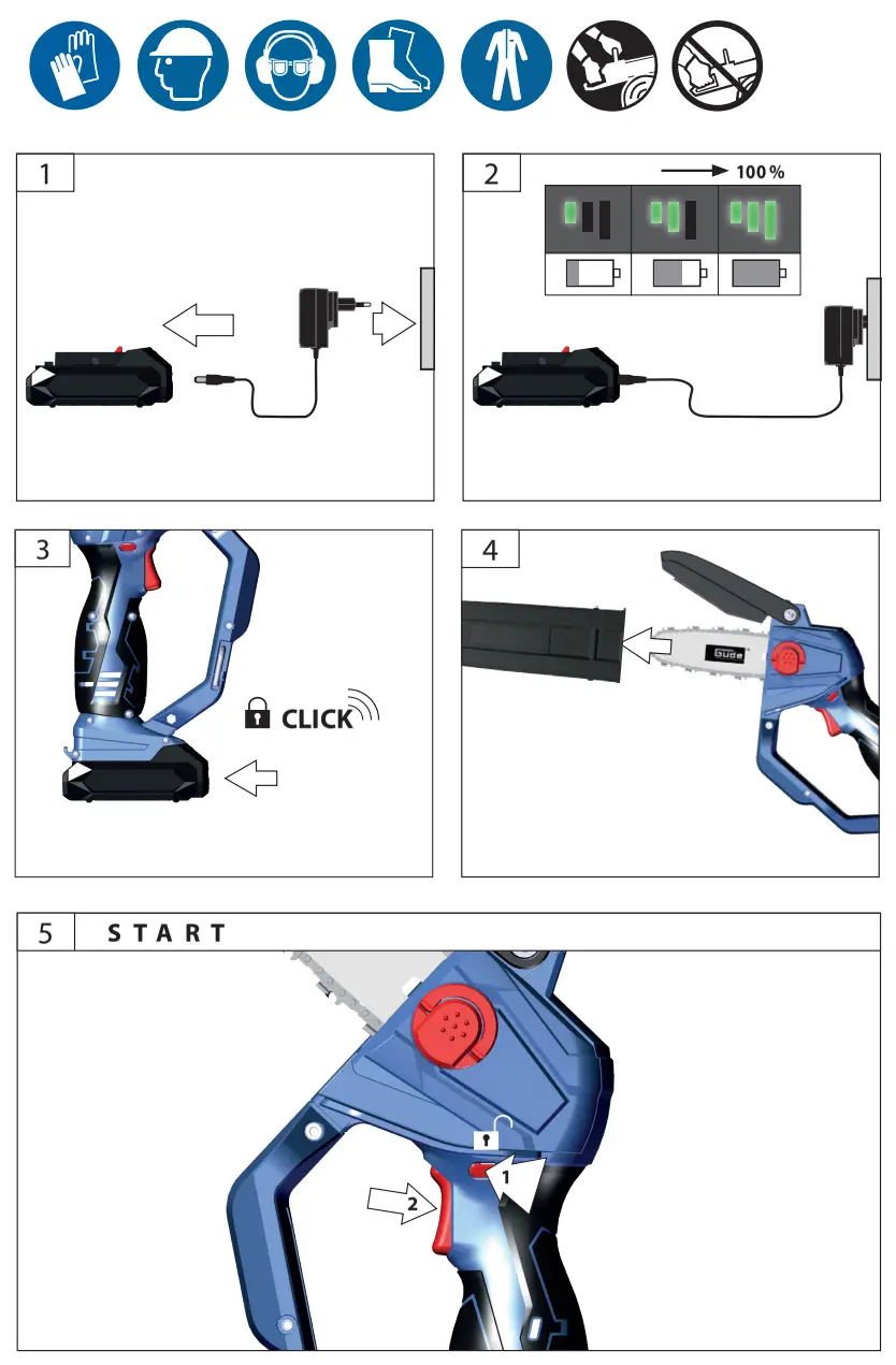 Gude MK 18 201 05 Mini Cordless Chainsaw-fig12