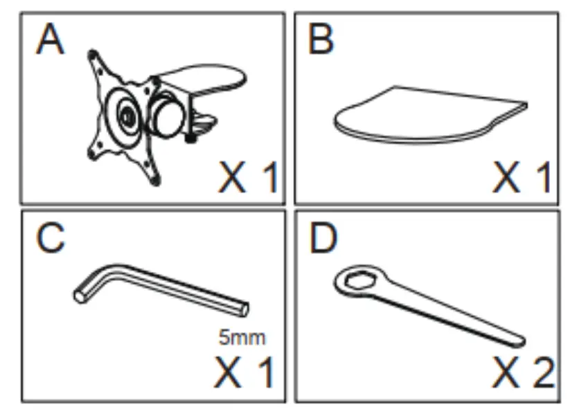 PRODVX SB-50 Shelf Bracket VESA 75-100 1