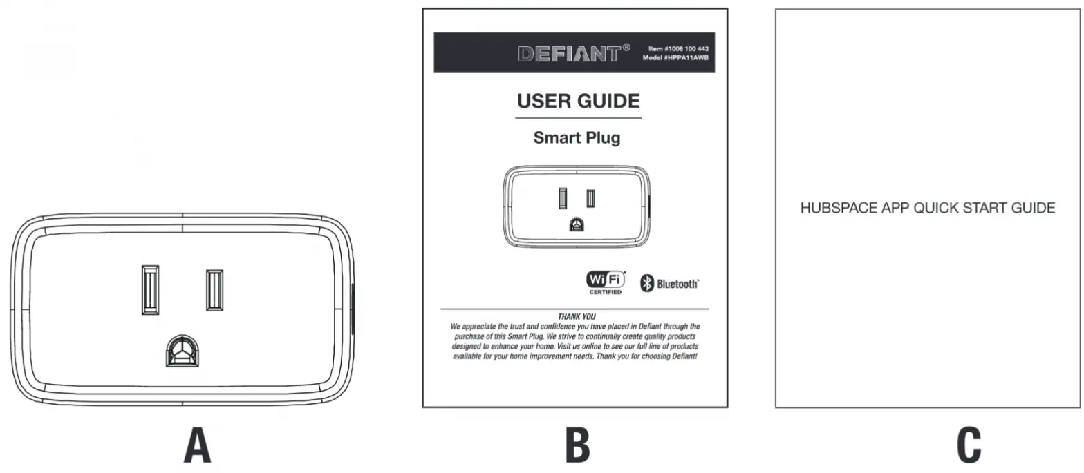 DEFIANT HPPA11AWB Smart Plug - pakage