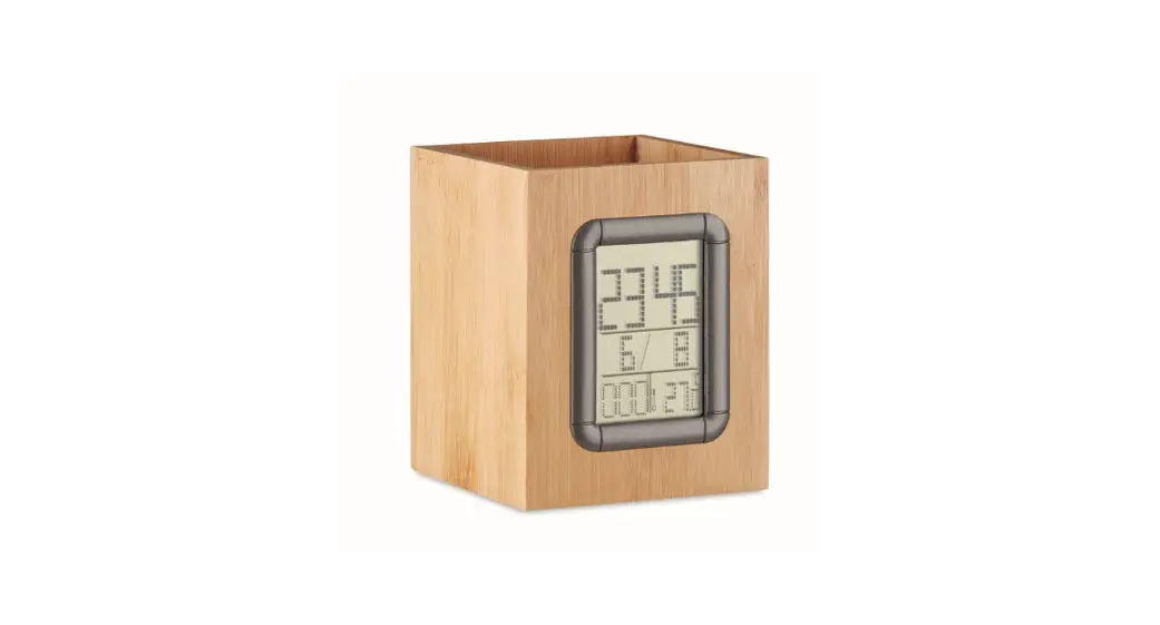 Mob Mo6289 Bamboo Penholder And Lcd Clock User Manual