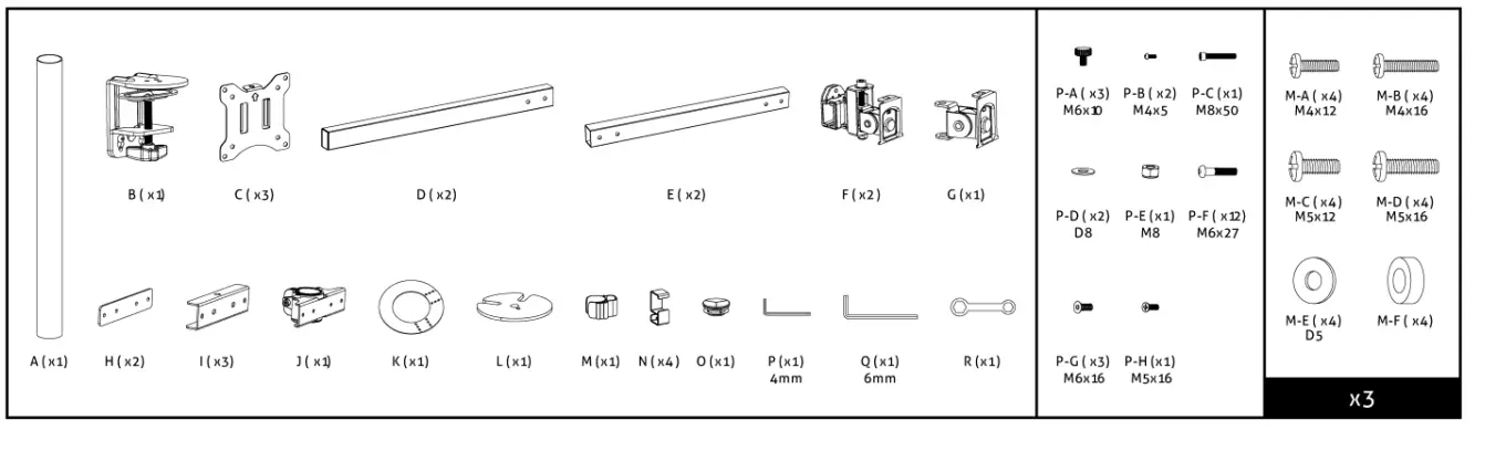 audizio-MAD30-Triple-Monitor-Arm-17-32-FIG1