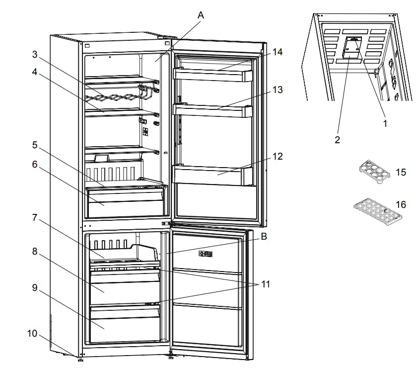 Cylinda KF1385LFVF Refrigerator freezer - fig 1