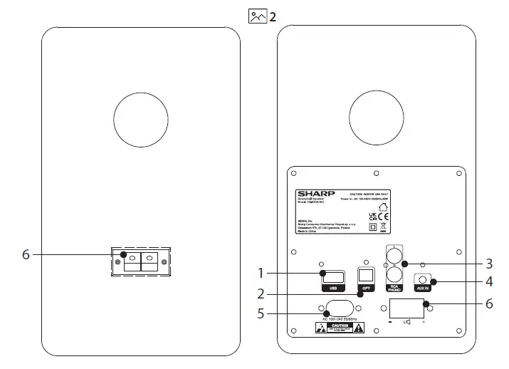SHARP-CP-SS30-Active-Bookshelf-Speakers-fig-2