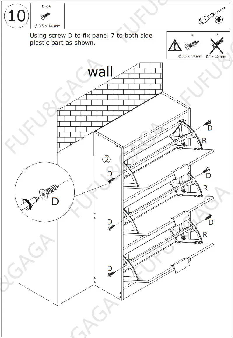 FUFU GAGA LJY-KF200200-01 14 Pair Brown Composite Shoe Cabinet - Figure 10