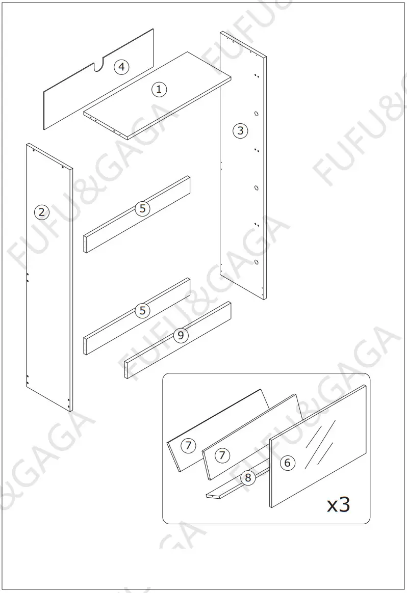 FUFU GAGA LJY-KF200200-01 14 Pair Brown Composite Shoe Cabinet - Figure 3