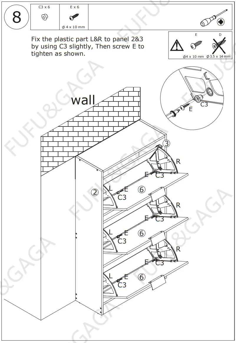 FUFU GAGA LJY-KF200200-01 14 Pair Brown Composite Shoe Cabinet - Figure 8