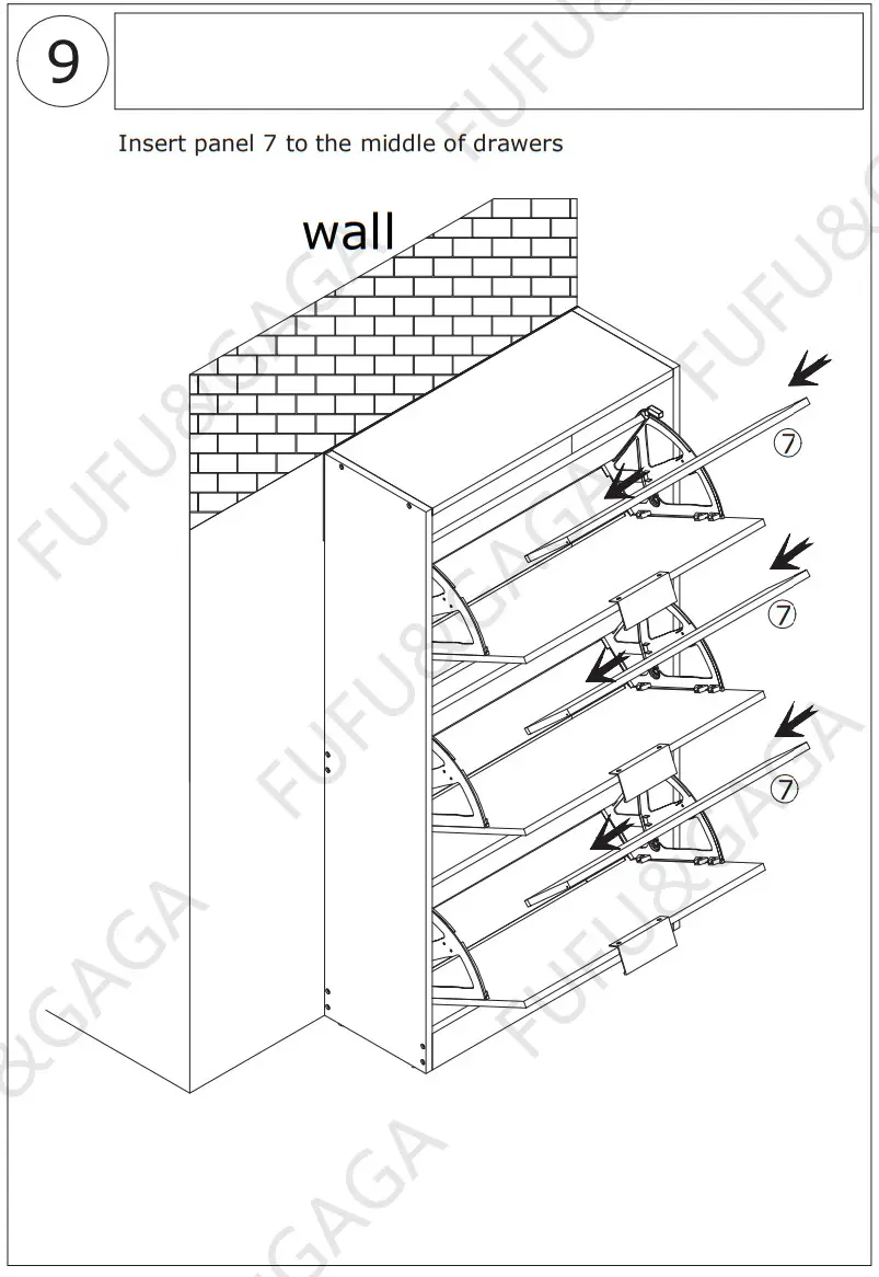 FUFU GAGA LJY-KF200200-01 14 Pair Brown Composite Shoe Cabinet - Figure 9