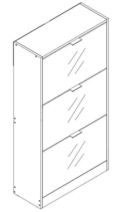 FUFU GAGA LJY-KF200200-01 14 Pair Brown Composite Shoe Cabinet