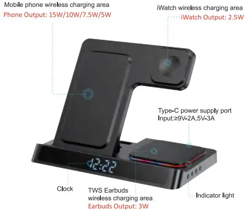 Shenzhen Huier Industrial H32 4 In 1 Wireless Charger - product description