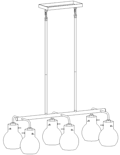 ZEVNI A04762 Berton 28 Inch Wide 6 Light Kitchen Island Light - 1