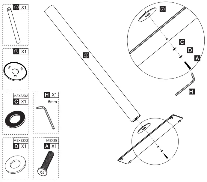 DQ17-1123 Kosmas TV Vloerstandaard zwart -1