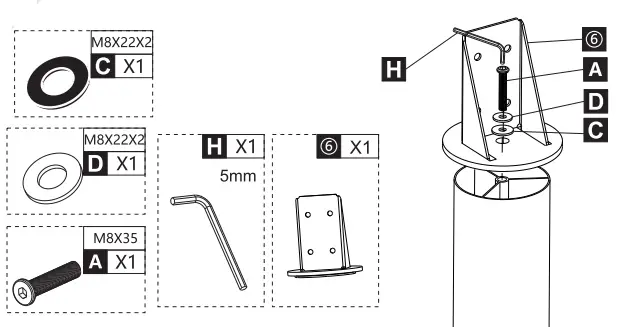 DQ17-1123 Kosmas TV Vloerstandaard zwart -2