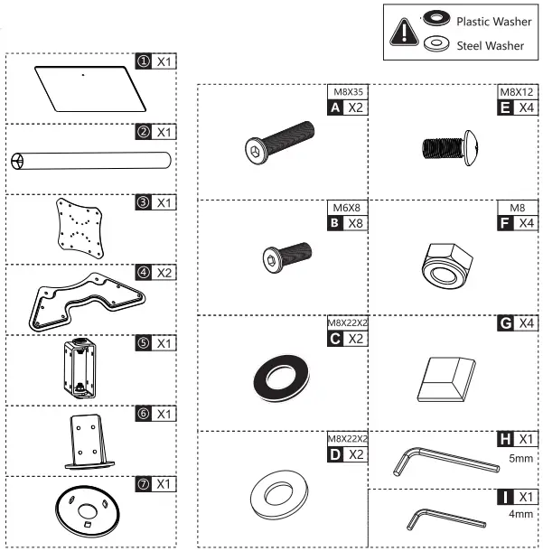 DQ17-1123 Kosmas TV Vloerstandaard zwart -PAT LIST