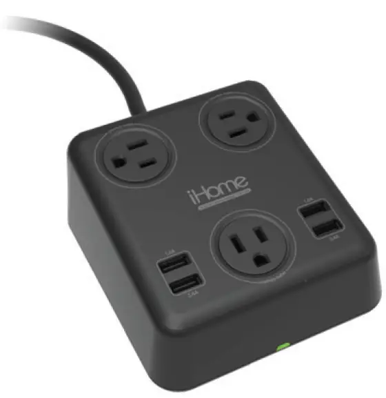 iHOME Hi20 Triple AC Outlet and 4x USB Charging Hub
