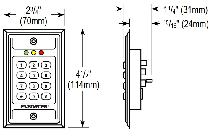 ENFORCER SK B111 PQ Indoor Bluetooth Single Gang Keypad Proximity Reader - Sample Wiring1