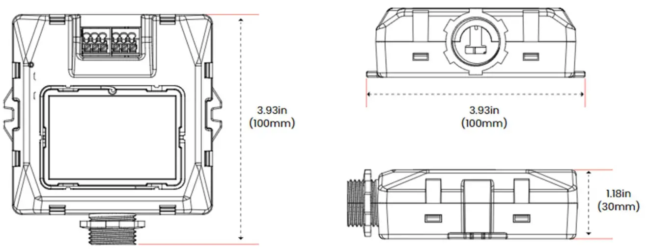 WISILICA Radiar AR10 Bluetooth 5 2 Controllable Dual Channel 0 10V Room Controller - Dimensions