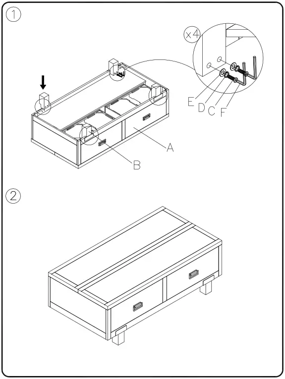 ASHLEY T930-9 Lift Top Cocktail Table - 2