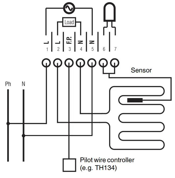 aube Electronic Thermostat TH131 - Connections 1