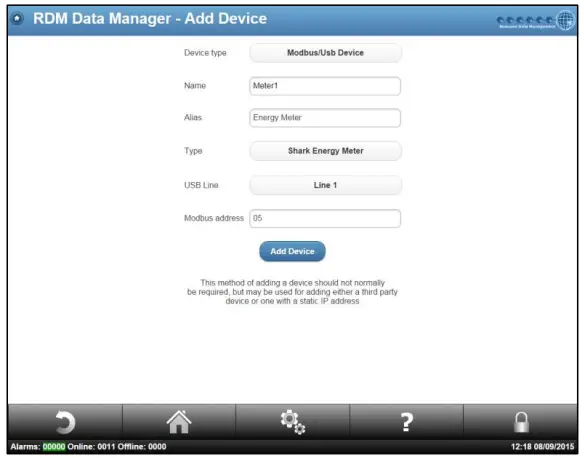 Adding a Modbus Device