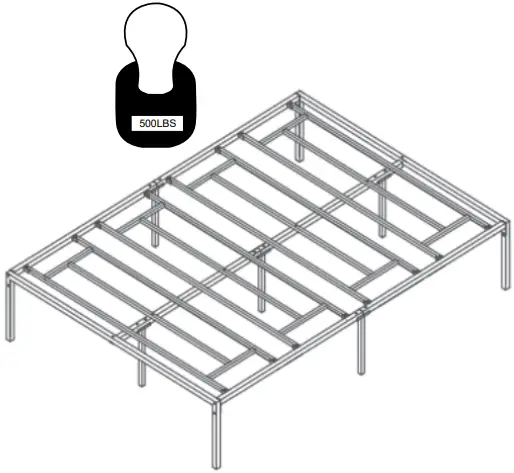 JAXPETY HG61Y0742 14 Inch High Full Size Metal Bed Frame W Clips - Figure