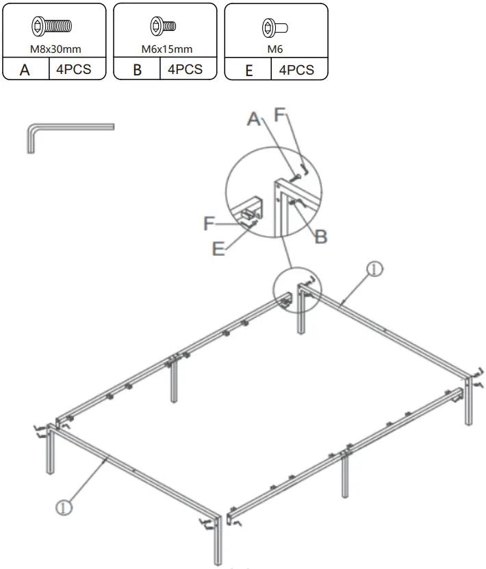 JAXPETY HG61Y0742 14 Inch High Full Size Metal Bed Frame W Clips - STEP 2