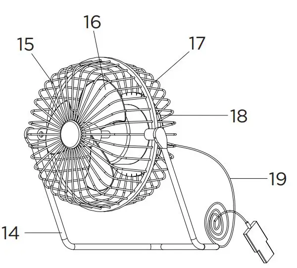Westinghouse WSFNCP001BK 18 inch High Velocity Fan Instruction Manual - USB Desk Fan