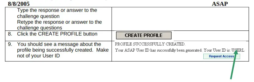 Creating A.S.A.P User profile 1