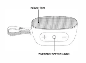 powerbass BT 50 SoundCube Portable Bluetooth Speaker - Power On