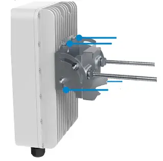 inseego Wavemaker 5G Outdoor CPE FW2010 - Attaching the FW2010 to the pole mount bracket 2