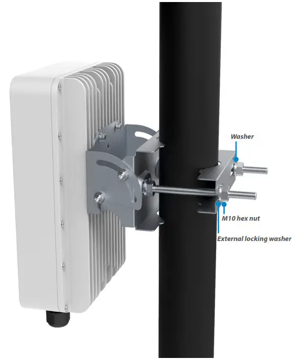 inseego Wavemaker 5G Outdoor CPE FW2010 - Securing the device to the pole