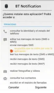 BT Notification Installation Interface