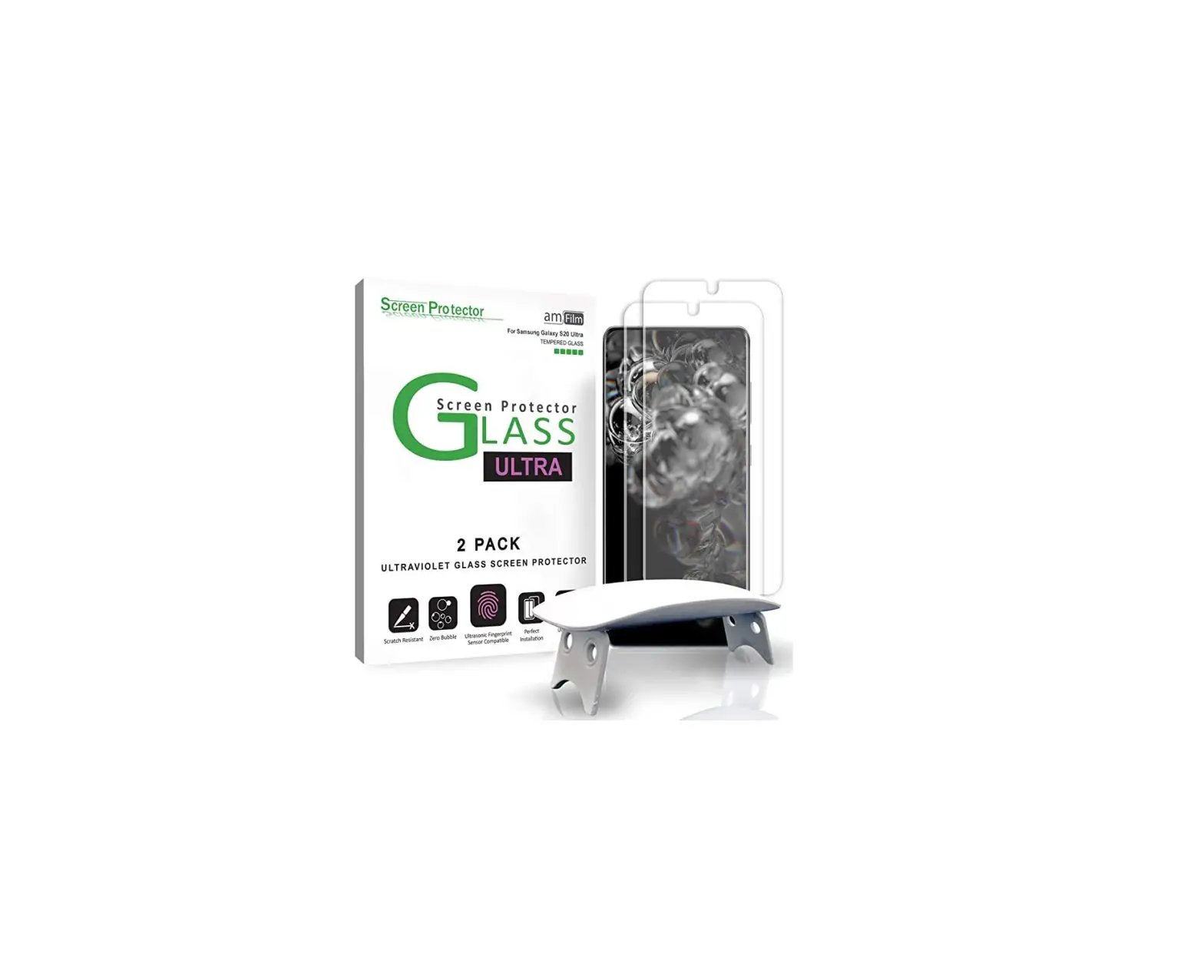 Techmatte Amfilm Galaxy S20 Ultra Glass Screen Protector 2-pack User Manual