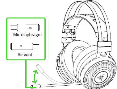 Bend the mic until it is parallel to your mouth