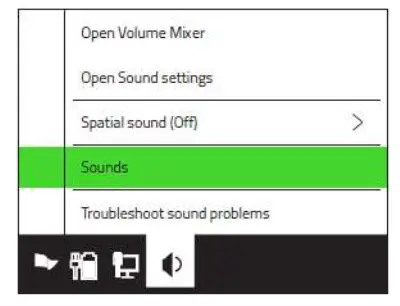 Right-click on the sound icon