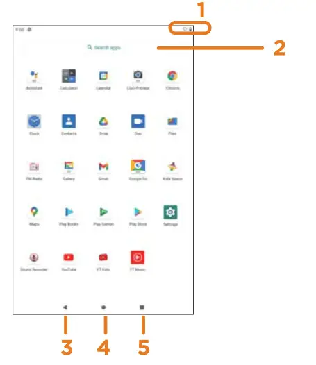 onn 100044018G Kids Tablet - Home Screen At-a Glance