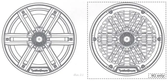 Rockford Fosgate M1WL 65MB Moto Can Speaker - Grill