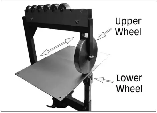 Clarke CBMEW1 Bench Mounted English Wheel - workpiece