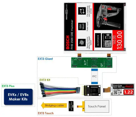 PERVASIVE DISPLAYS EXT3 EPD Extension Kit - Quantitygk