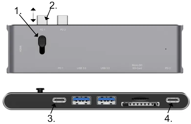 DELTACO USBC HDMI21 USB C Docking Station - Overview