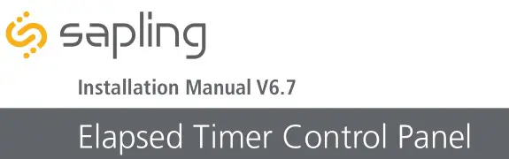 sapling Elapsed Timer Control Panel Installation Guide